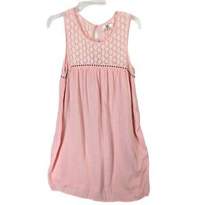 Ya Los Angeles Women size M Dress Pink Lace Lined Embellished Empire Romantic